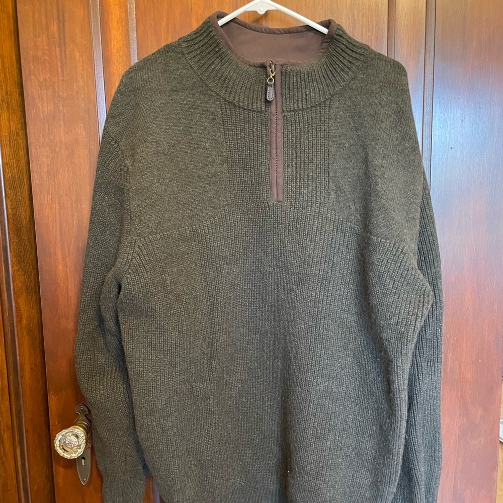 L.L. Bean Men’s Green Waterfowl Sweater XXXL Regular 100% Merino Wool
